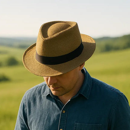 Classic Handmade Panama Hat Black Band Replica