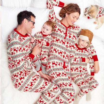 Matching Family Christmas Pajamas Classic Deer Print Pajamas Dog Pjs