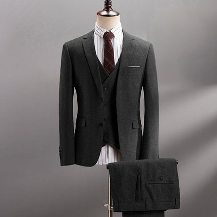 Men's 3 Pieces Suit Classic Herringbone Tweed Notch Lapel Tuxedos