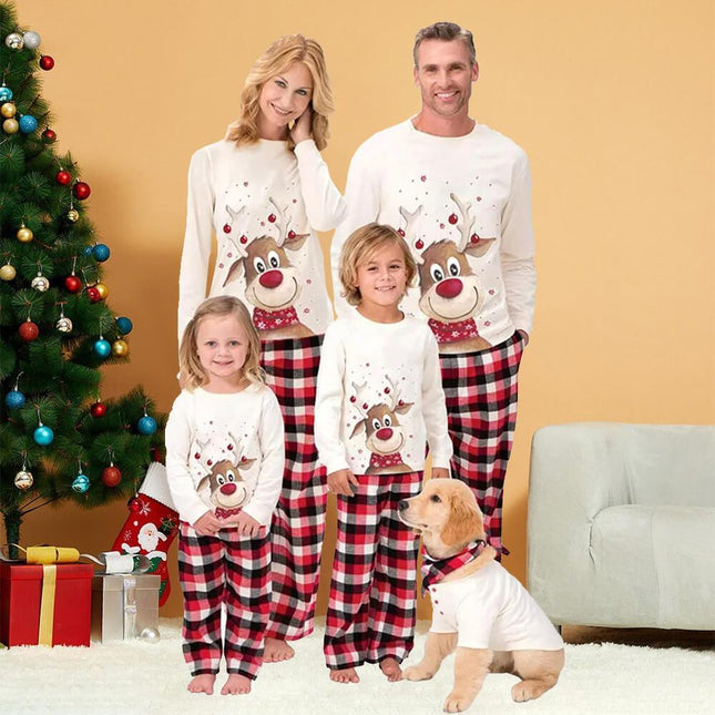 Reindeer Matching Family Christmas Pajamas Classic Holiday Pjs Set