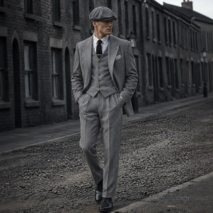 Thomas Shelby Peaky Blinders Vintage Gray Tweed Suit