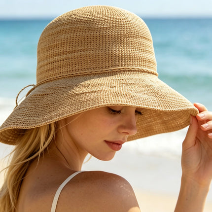 Crochet Raffia Sun Hat Natural