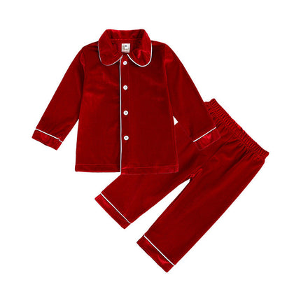 Matching Family Christmas Pajamas Red Velvet Sleepwear