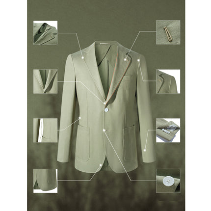 2 Piece Men's Slim Fit Suit Sage Green Suit for Wedding