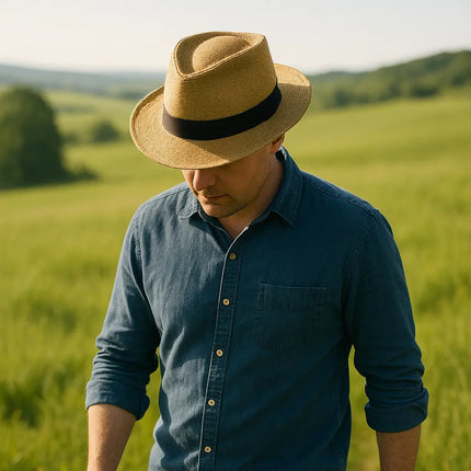 Classic Handmade Panama Hat Black Band