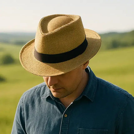 Classic Handmade Panama Hat Black Band Replica