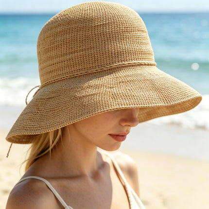 Crochet Raffia Sun Hat Natural