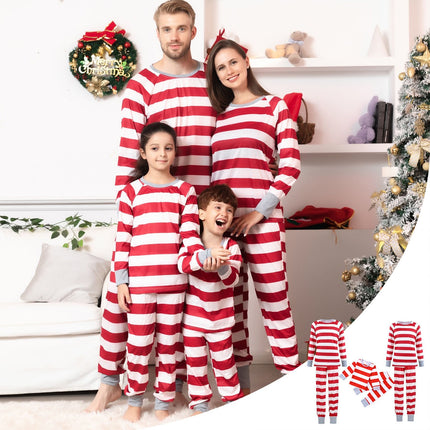 Matching Family Christmas Pajamas Holiday Red and White Striped Pajamas-Dog Pajamas