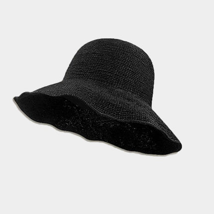 Foldable Straw Hat Women's Crochet Minimalist Versatile Suitable For Summer Beach Vacation