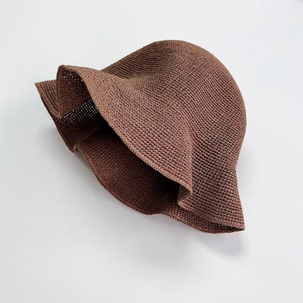 Foldable Straw Hat Women's Crochet Minimalist Versatile Suitable For Summer Beach Vacation
