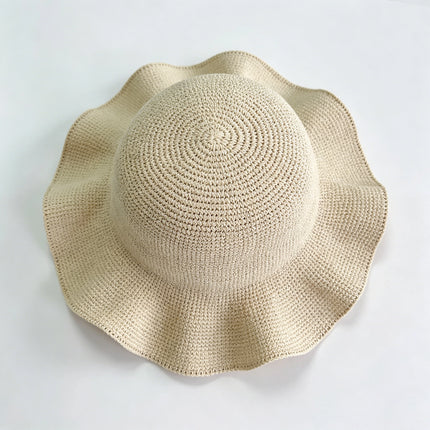 Foldable Straw Hat Women's Crochet Minimalist Versatile Suitable For Summer Beach Vacation