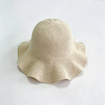 Foldable Straw Hat Women's Crochet Minimalist Versatile Suitable For Summer Beach Vacation