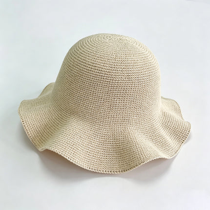Foldable Straw Hat Women's Crochet Minimalist Versatile Suitable For Summer Beach Vacation