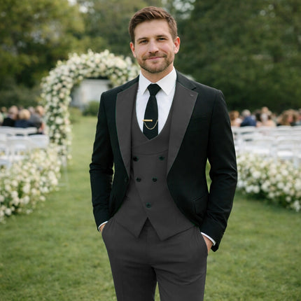Sweetearing Formal Men's Suits Slim Fit 3 Pieces Notch Lapel Tuxedos