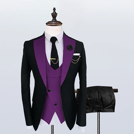 Mens' Notch Lapel Tuxedos Slim-Fitting  3 Pieces suit