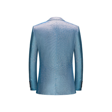 Men's 2-Piece Sequin Jacket with Peak Lapel in 4 Colors