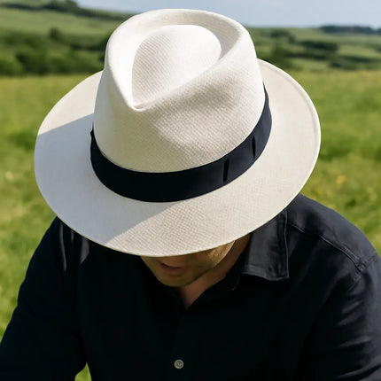 Classic Handmade Panama Hat Black Band Replica