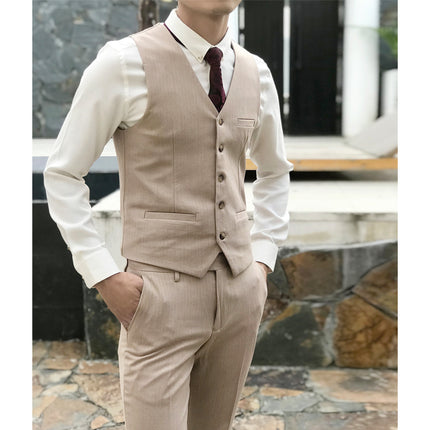 Fashion Double Breasted 2 pieces Mens Suit For Wedding (Vest+Pants) Business Occasions:  Everyday workwear. Business meetings. Social Gatherings:  Parties and events. Weddings. Special Events:  Graduation ceremonies. Award ceremonies. Casual Moments:  Weekend gatherings. Casual dates. Entertainment Events:  Stage performances. Concerts or theaters.