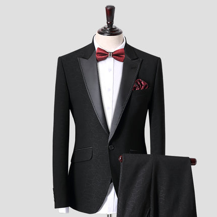 Formal 2 pieces Men’s Suit Peak Lapel Wedding Tuxedo