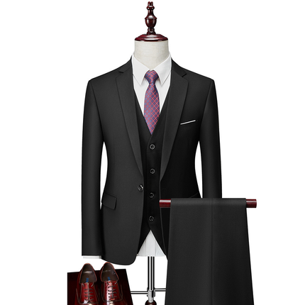 Men's Casual 3 Piece Suit Notch Lapel Flat Tuxedos Set