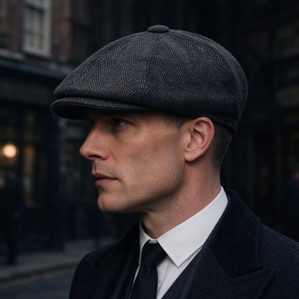 Shelby Herringbone Newsboy Cap