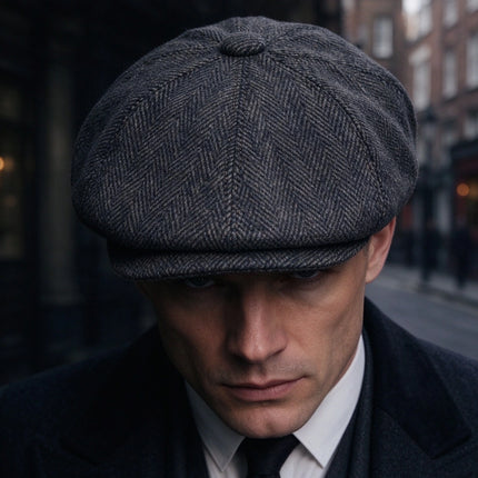 Shelby Herringbone Newsboy Cap