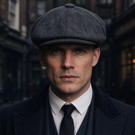 Shelby Herringbone Newsboy Cap