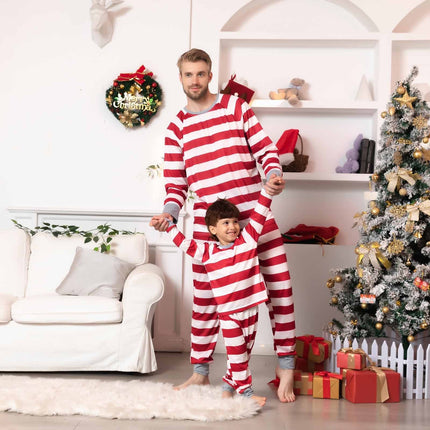 Matching Family Christmas Pajamas Holiday Red and White Striped Pajamas-Dog Pajamas