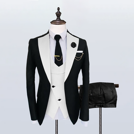 Mens' Notch Lapel Tuxedos Slim-Fitting  3 Pieces suit