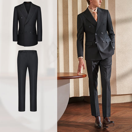 Formal Men's 2 Pieces Mens Suit Peak Lapel Flat (Blazer+Pants)