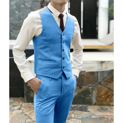 Fashion Double Breasted 2 pieces Mens Suit For Wedding (Vest+Pants)
