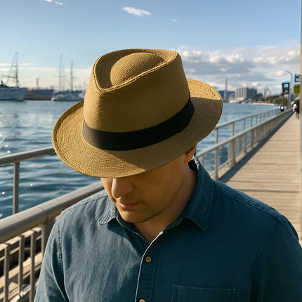 Classic Handmade Panama Hat Black Band Replica