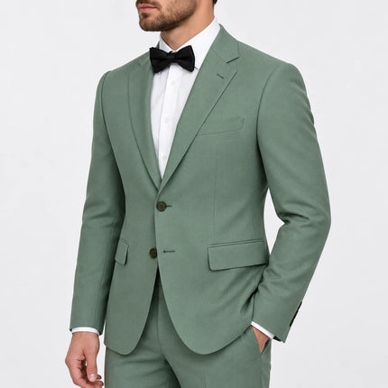 Sweetearing Men’s Sage Green Blazer – Two-Button Suit Jacket for Weddings & Special Occasions