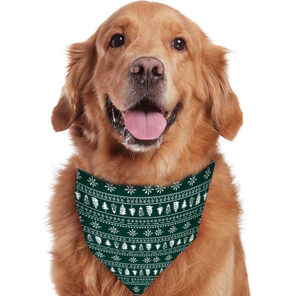 Green Tree and Snowflake Matching Family Christmas Pajamas-Dog clothes Included