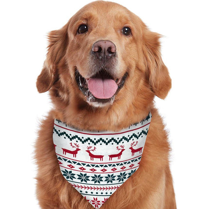 Reindeer and Snowflake Matching Family Christmas Pajamas with Dog Bandana