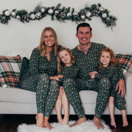 Green Christmas Tree Matching Family Christmas Pajamas-Dog Pajamas Included