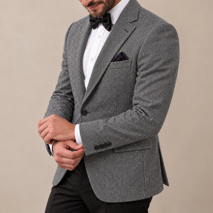 Sweetearing Men's Vintage Grey Herringbone Tweed Blazer – Peaky Blinders Inspired