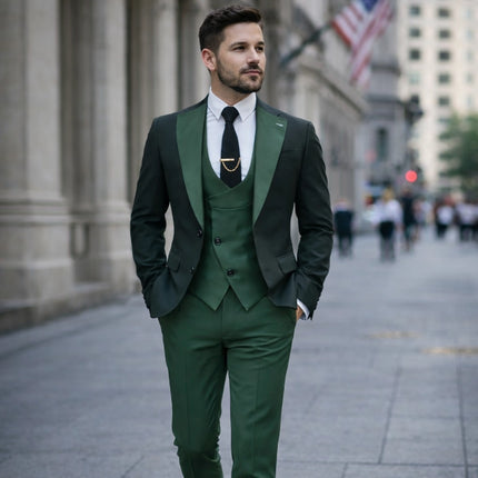 Mens' formal Suits Slim Fit 3 Pieces Notch Lapel suit