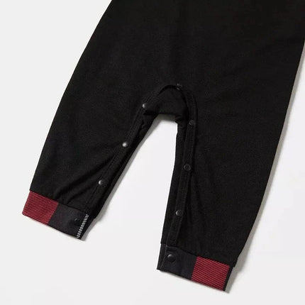 Red and Gray Plaid Christmas Pajamas Set with Snowman & Christmas Tree Print