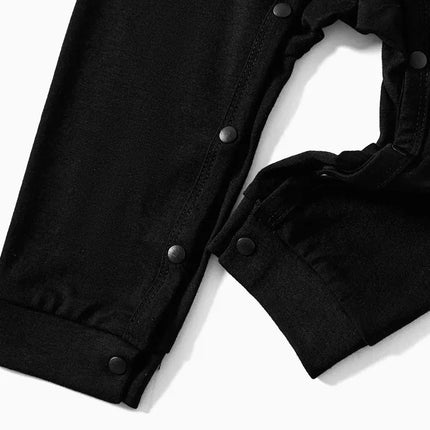 "2025 Family Christmas" Letter Print Black Long Sleeve Top with Black And White Plaid Pants Family Matching Pajamas