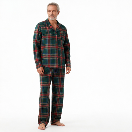 Family Christmas Plaid Button-Front Pajamas Sets