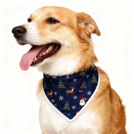 Holiday Family Button-Up Navy Blue Satin Christmas Pajamas Set