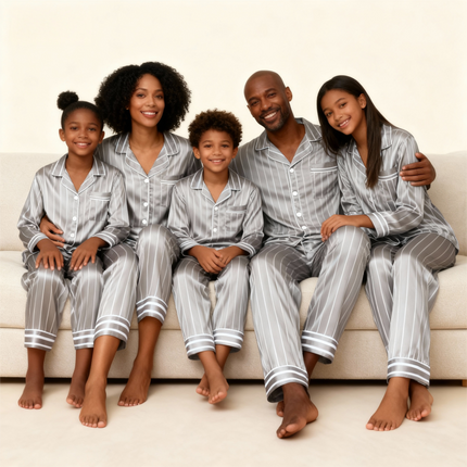 Elegant Satin Pajama Set for the Whole Family