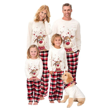 Reindeer Matching Family Christmas Pajamas Classic Holiday Pjs Set