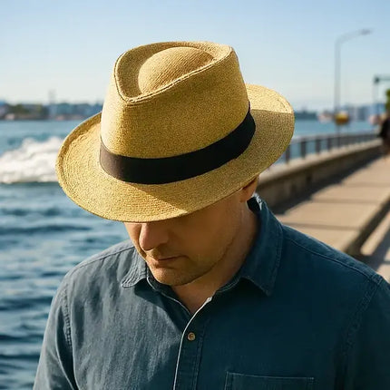Classic Handmade Panama Hat Black Band Replica