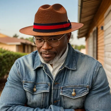 Miller Ranch Fedora -- Patriotic Straw