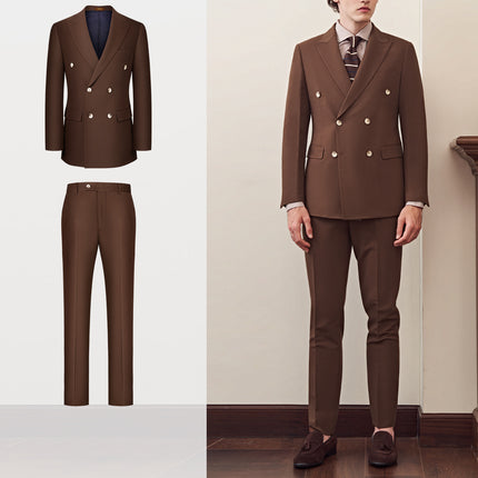Men's 2 Pieces Mens Suit Peak Lapel Flat (Jacket+Pants)