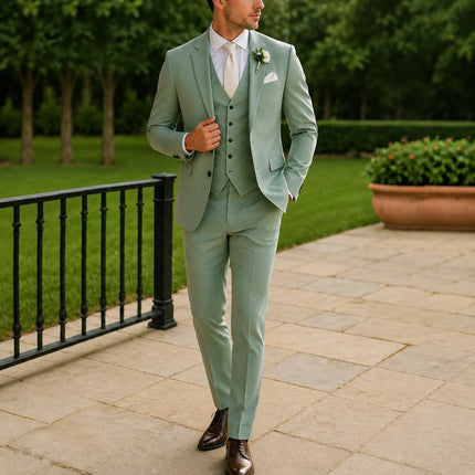 Men’s Tuxedo 3 Piece Wedding Suit Groom Wear Suit Gift – Slim Fit Single Breasted Blazer