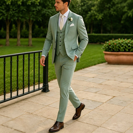 Men’s Tuxedo 3 Piece Wedding Suit Groom Wear Suit Gift – Slim Fit Single Breasted Blazer