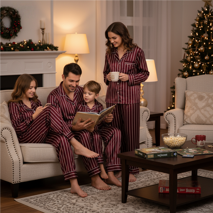 Elegant Satin Pajama Set for the Whole Family